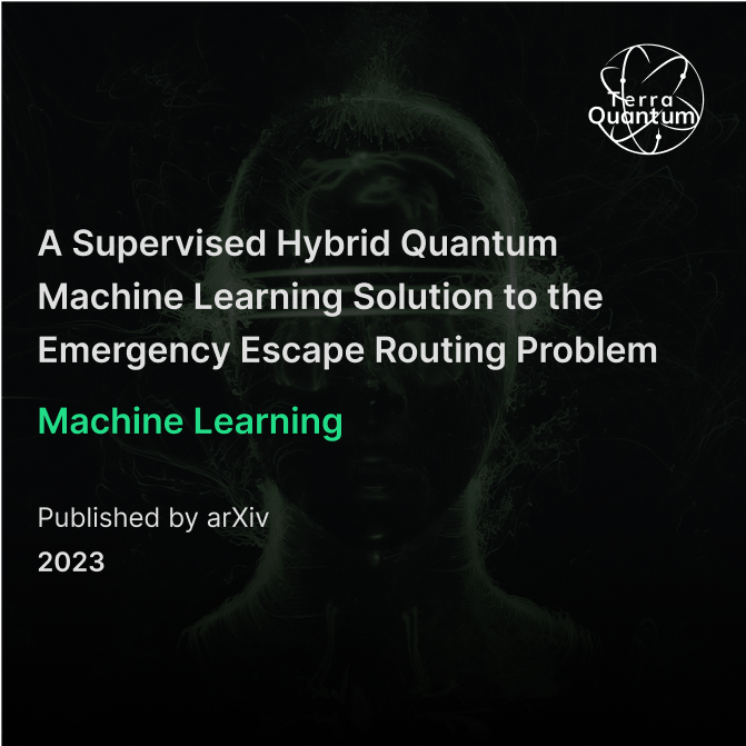 A Supervised Hybrid Quantum Machine Learning Solution to the Emergency Escape Routing Problem