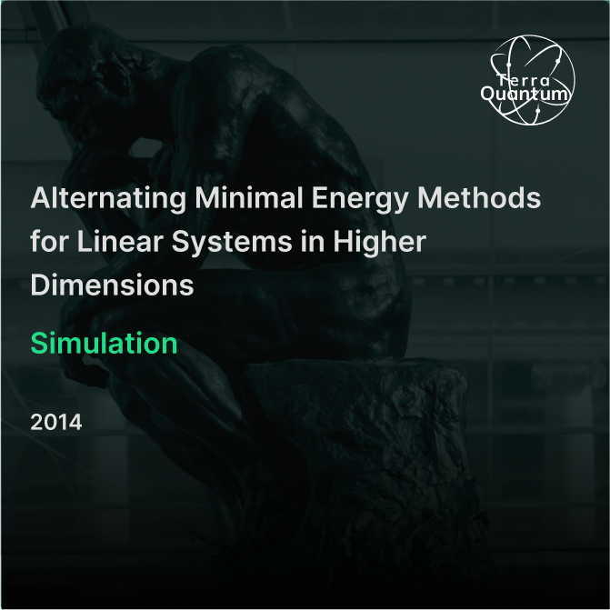 Alternating Minimal Energy Methods for Linear Systems in Higher Dimensions